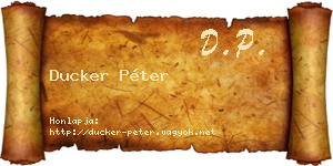 Ducker Péter névjegykártya