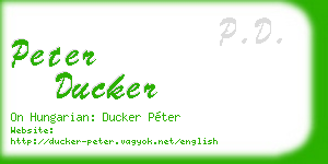 peter ducker business card